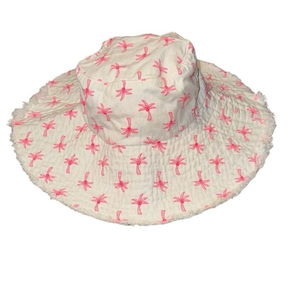 Pink Palm Tree Print Sun Hat